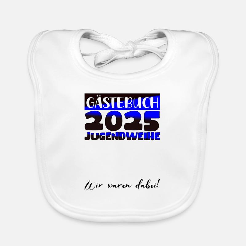 Jugendweihe 2025 Gästebuch Geschenk Mädchen Jungen Baby Bio-Lätzchen