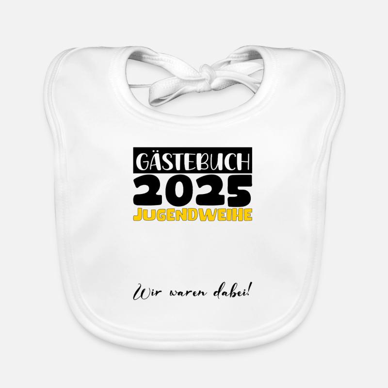Jugendweihe 2025 Gästebuch Geschenk Mädchen Jungen Baby Bio-Lätzchen