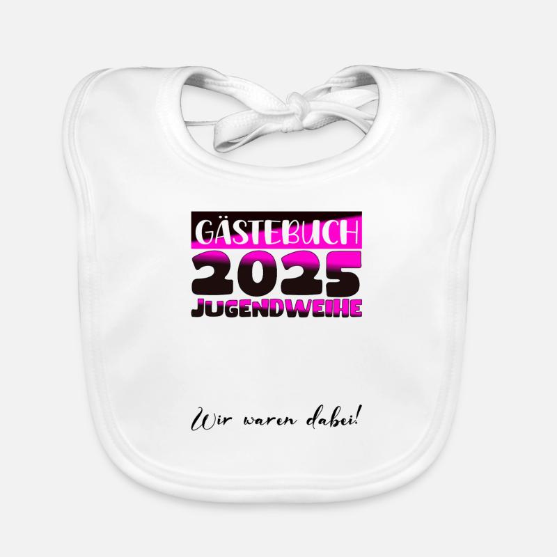 Jugendweihe 2025 Gästebuch Geschenk Mädchen Jungen Baby Bio-Lätzchen
