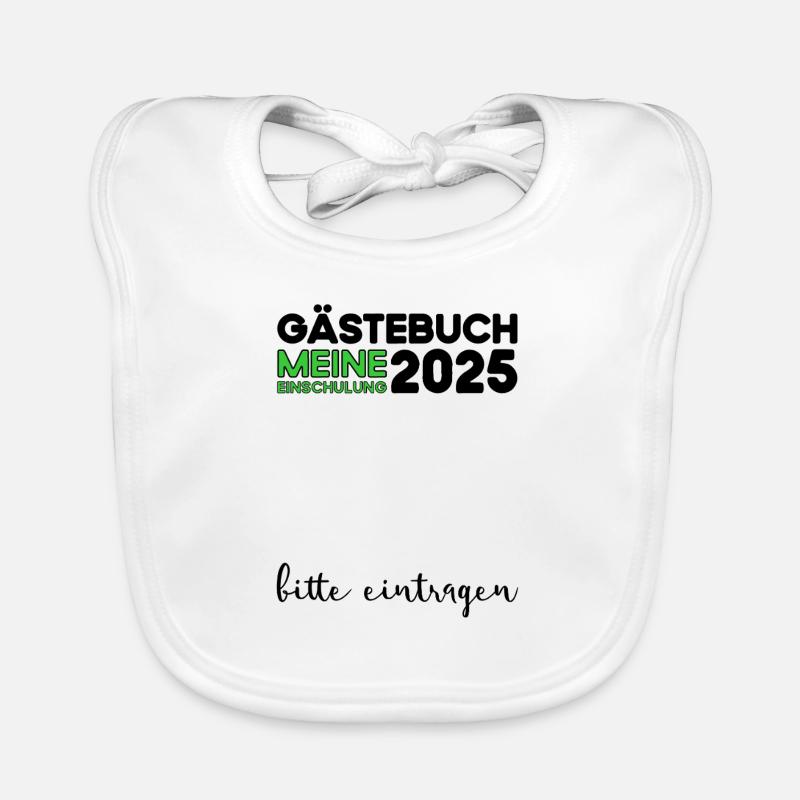Gästebuch Einschulung 2025 Junge Mädchen Schulkind Baby Bio-Lätzchen
