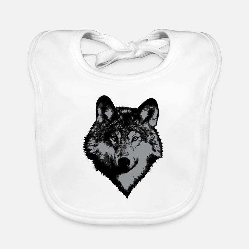 Wolf head Organic Baby Bibs