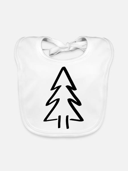 Arbre sapin sapin arbre de Noël arbre de Noël - Bavoir bio Bébé - blanc - Devant