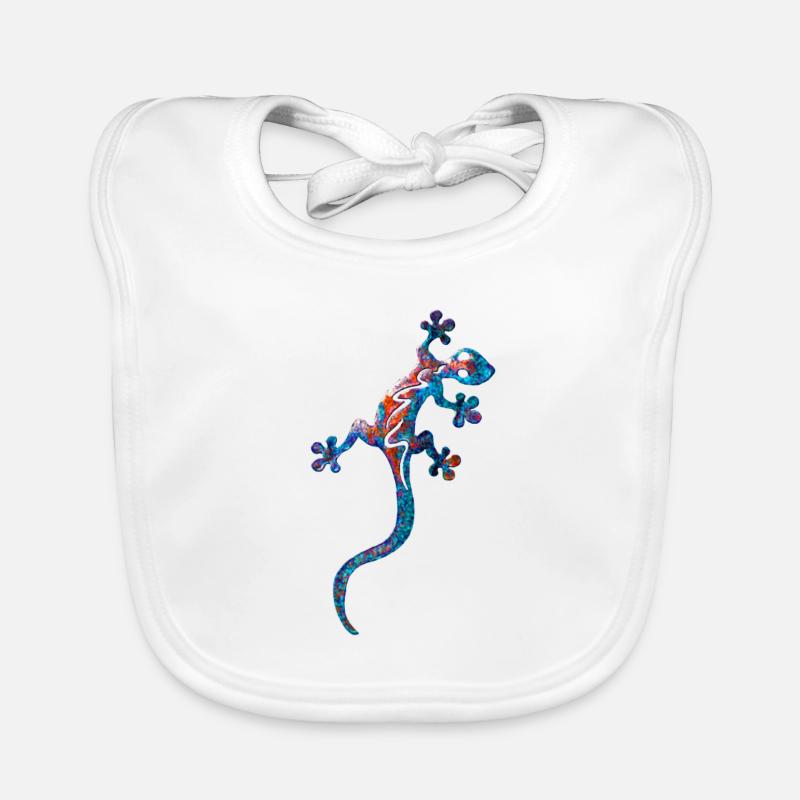 Echse in Blau Baby Bio-Lätzchen