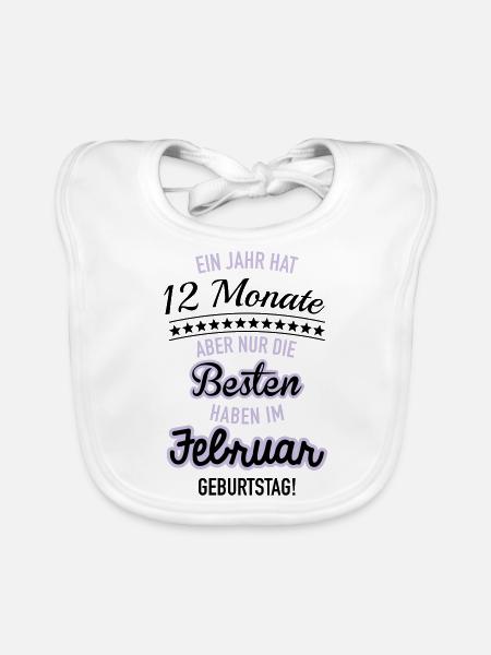 Nur die Besten Februar - Baby Bio-Lätzchen - Weiß - Vorne