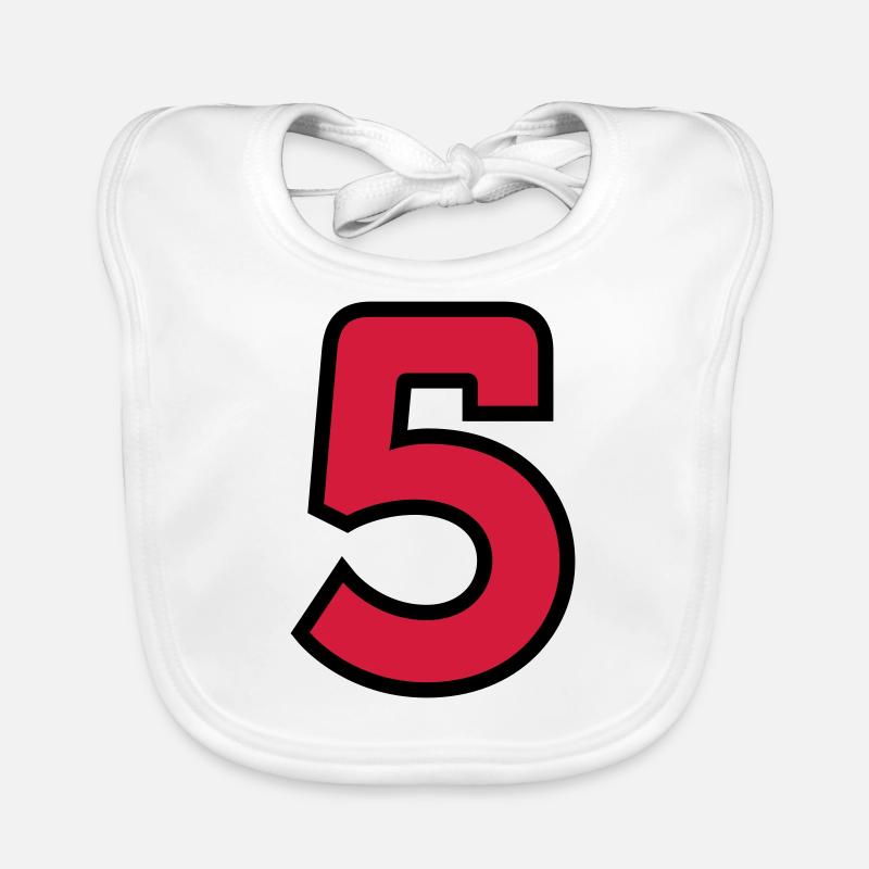Sport Number 5 Five Organic Baby Bibs