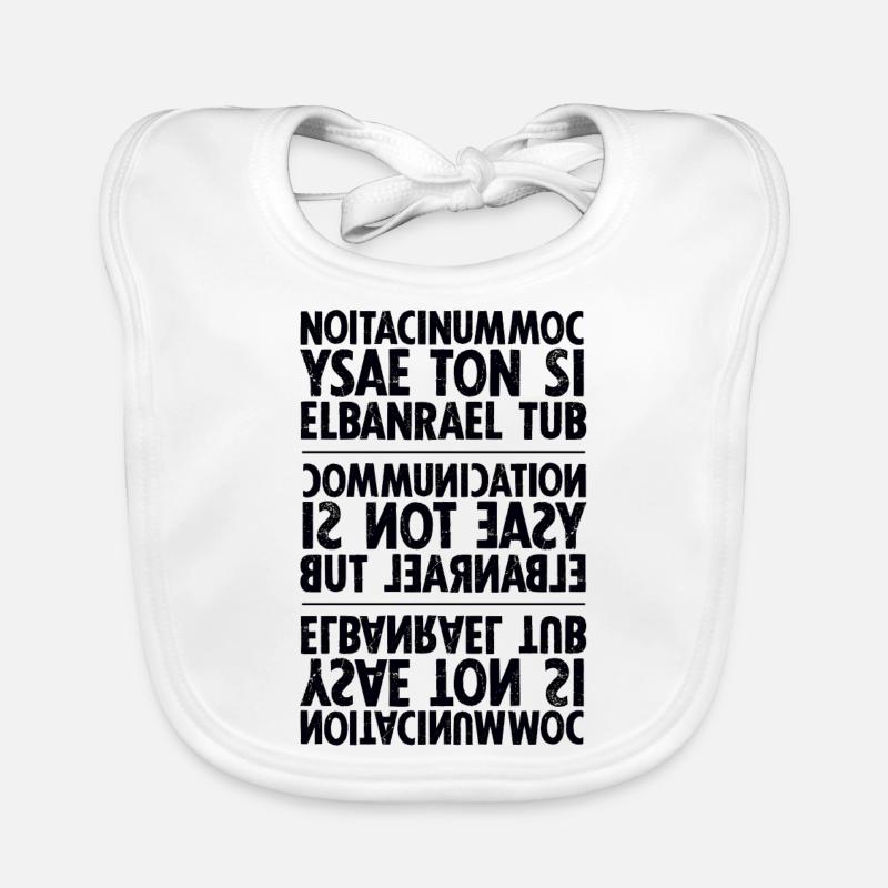 Kommunikation schwarz sixnineline Baby Bio-Lätzchen