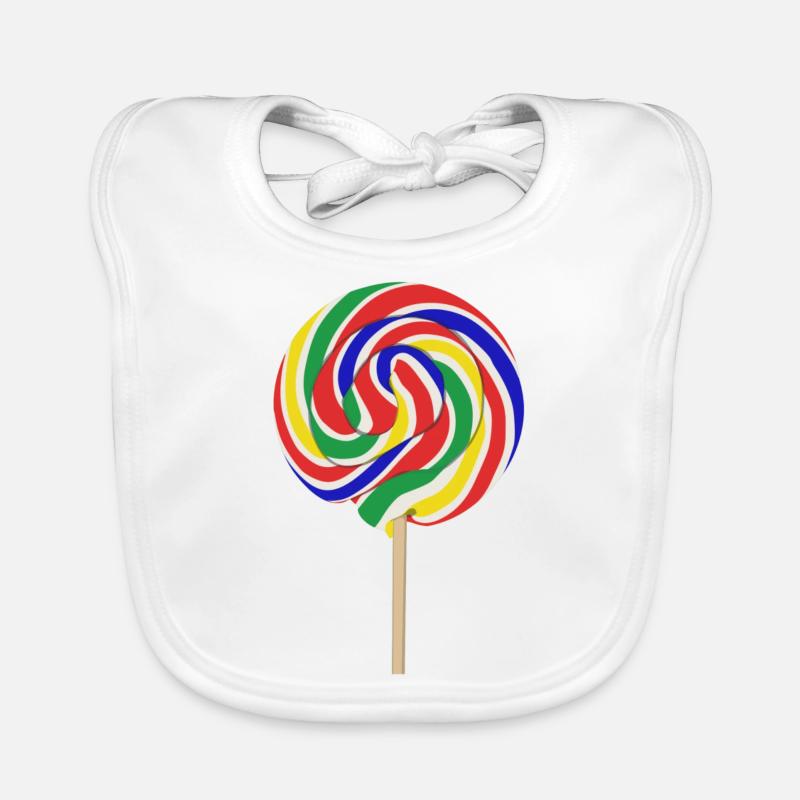 Colorful lollipop with stalk Organic Baby Bibs