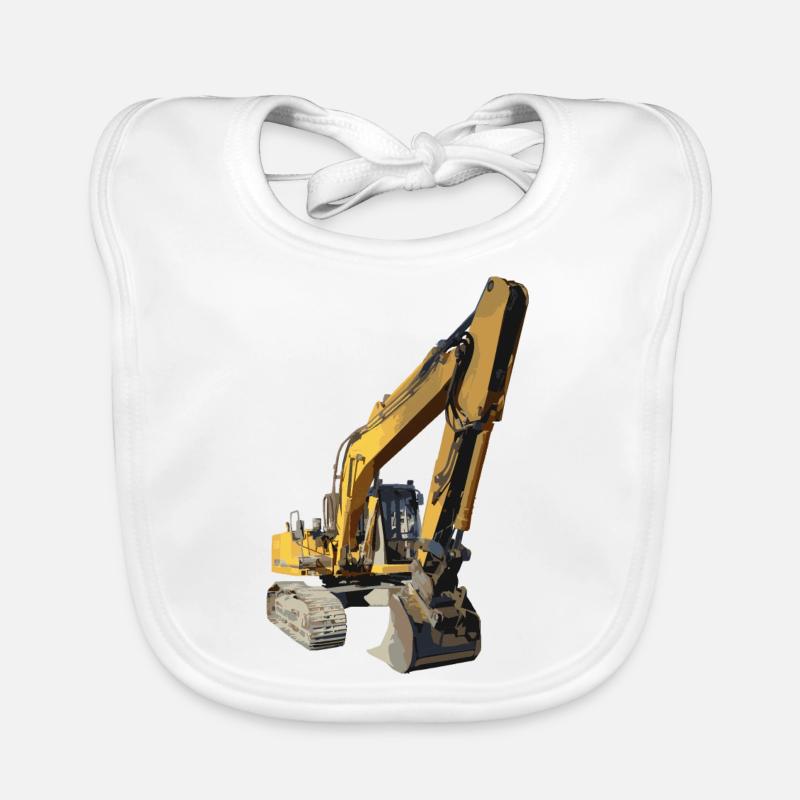 Excavator Organic Baby Bibs