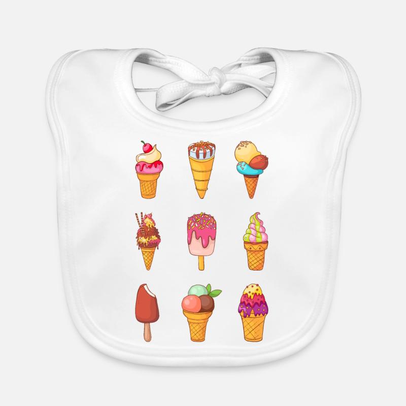 Eis Speiseeis Eiskrem Eiscreme Kugeleis Eisbecher Baby Bio-Lätzchen