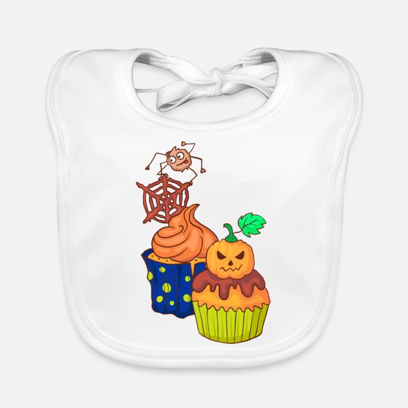 Halloween cupcake muffin cake baking sweets Organic Baby Bibs