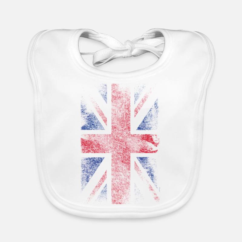 union jack - used look Organic Baby Bibs