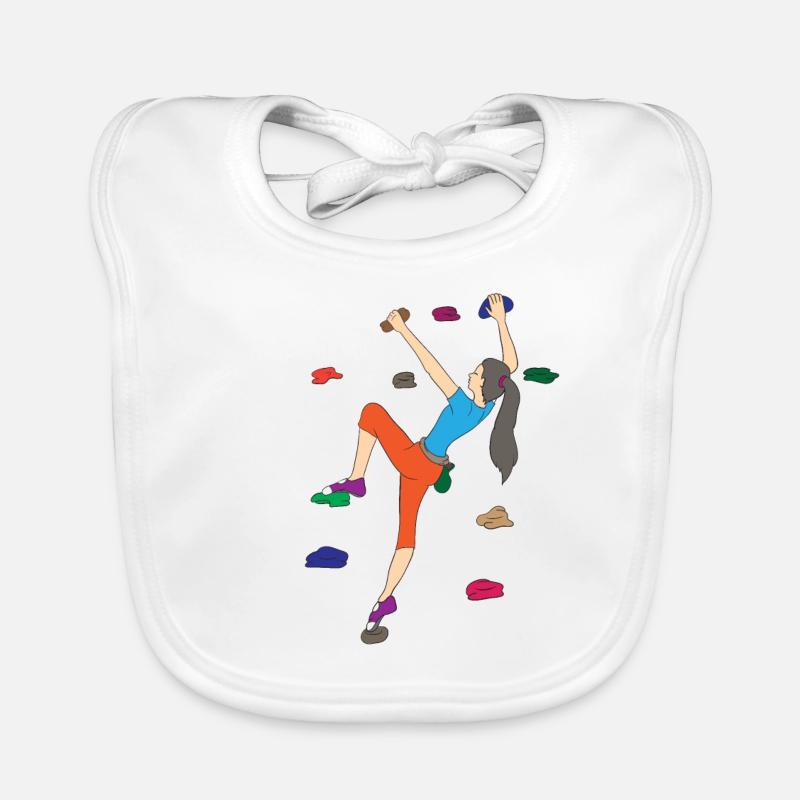 Klettern Kletterhalle Kletterer Bouldern Geschenk Baby Bio-Lätzchen