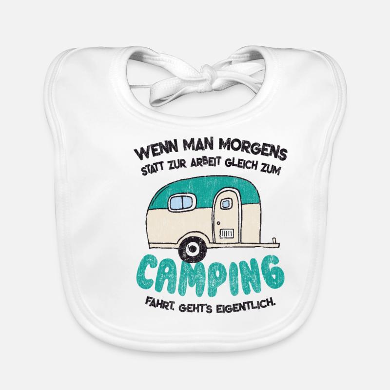 Lustiges Camping Urlaub Reise Wohnwagen Geschenk Baby Bio-Lätzchen