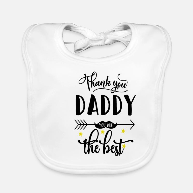 Fête des Pères - Bavoir bio Bébé - blanc