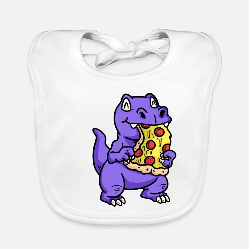 Petit dino sucré avec pizza enfant snacking bébé Bavoir bio Bébé