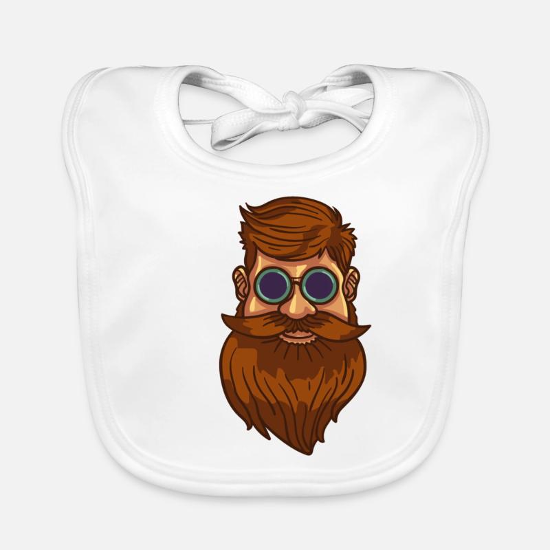 Bearded Bearded Bearded Hipster Full Beard Gift Organic Baby Bibs