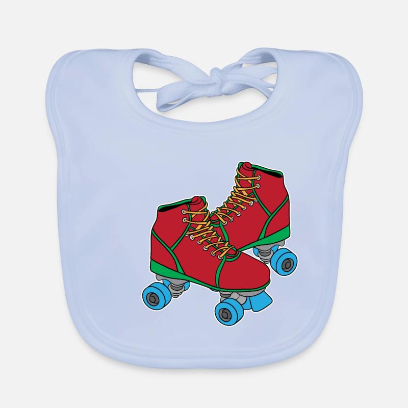Rollschuh Inline-Skat Roller 70er 80er Geschenk Baby Bio-Lätzchen