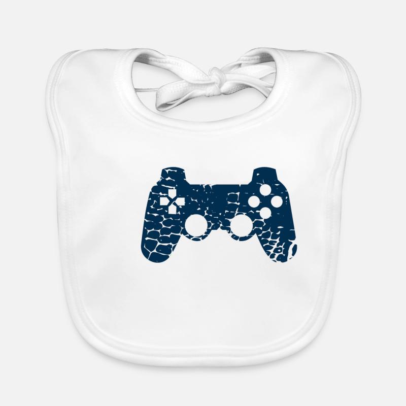 Controller Gaming - Baby Bio-Lätzchen - Weiß