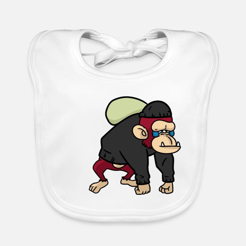 Robber Baboon monkey monkey baboons Organic Baby Bibs