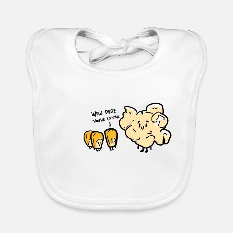Popcorn Poppin ' - Bavoir bio Bébé - blanc