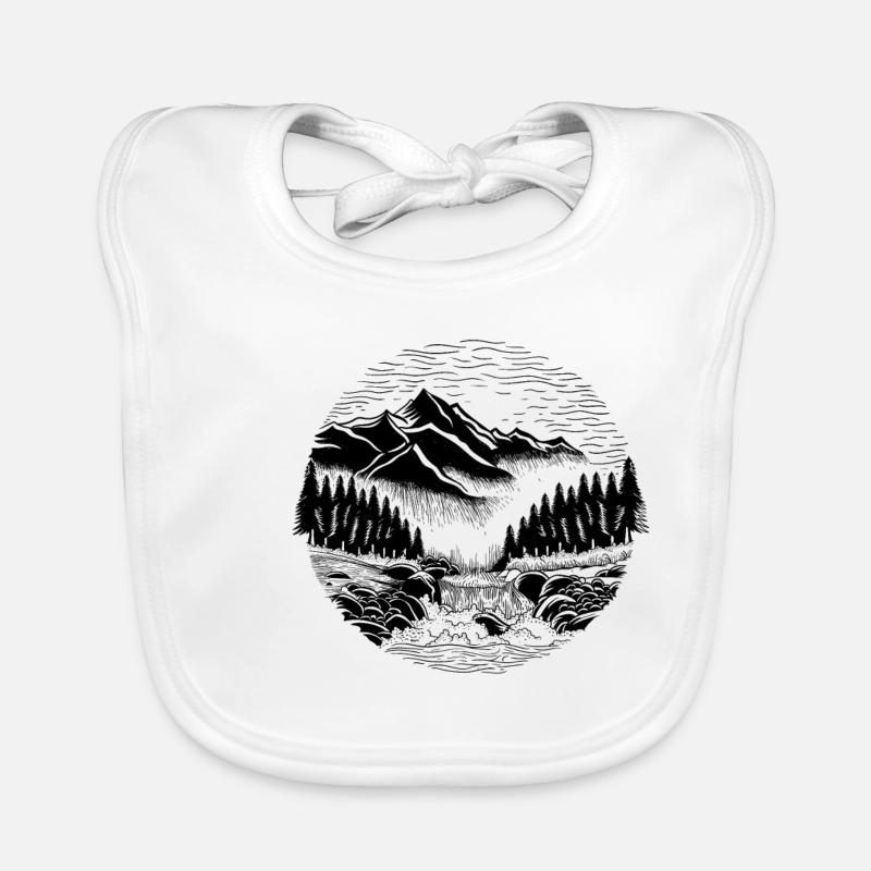 Paysage - Bavoir bio Bébé - blanc