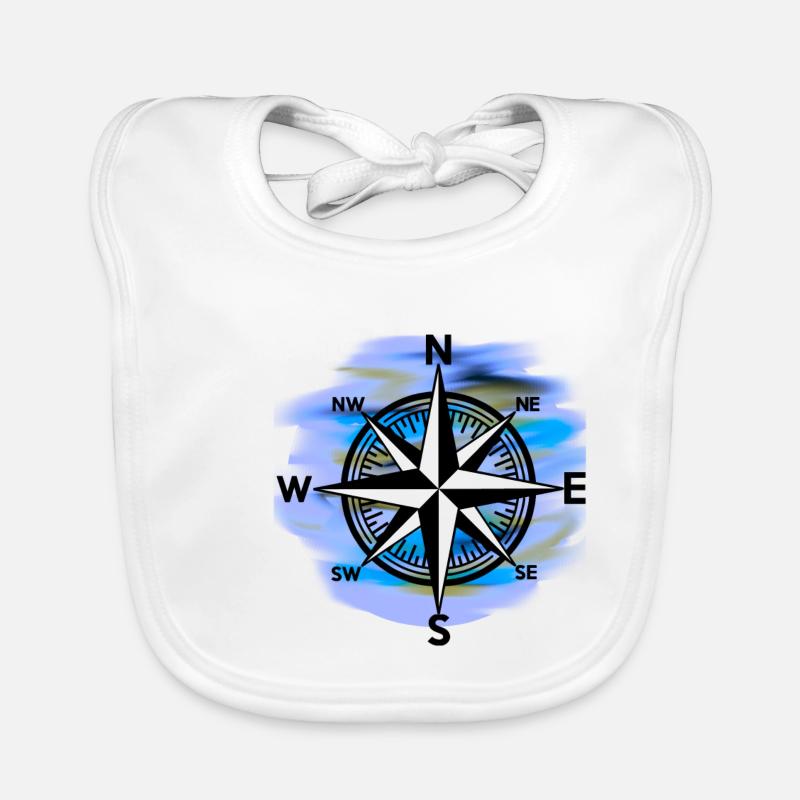 Wind rose compass maritime seafaring Organic Baby Bibs