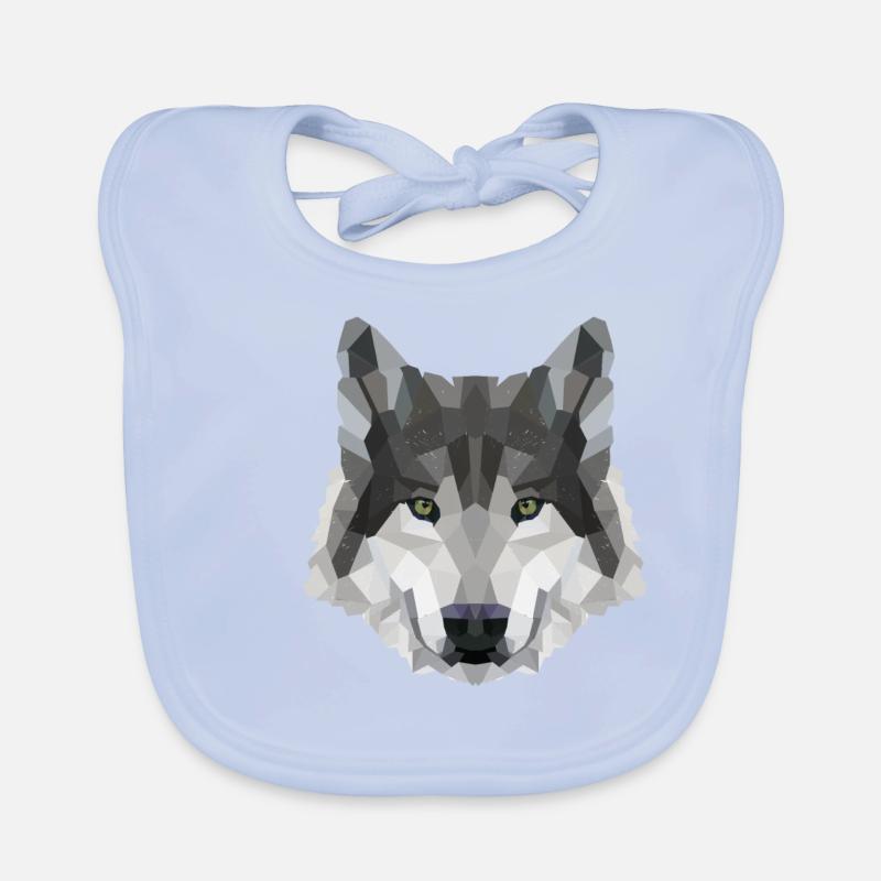 POLYGONE LOUPS LOUPS HUSKY PACK PACK CHIEN PACK PACK Bavoir bio Bébé