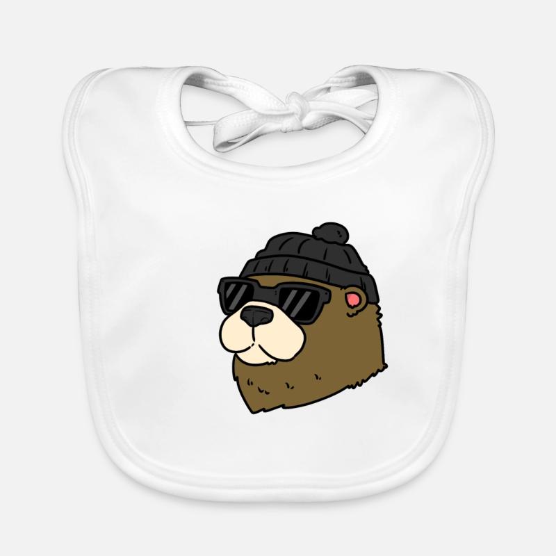 Robber Otter Robber Otter - Baby Bio-Lätzchen - Weiß