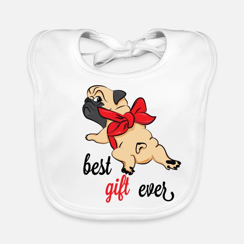 Süßer Mops als Geschenk Geschenkidee Möpse Hunde Baby Bio-Lätzchen