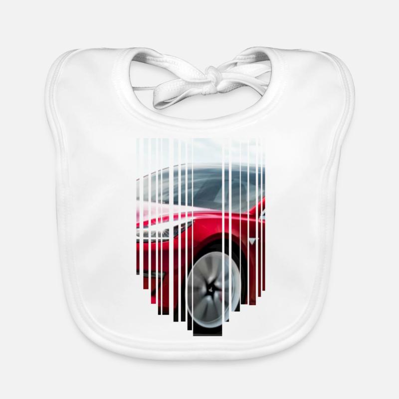 Tesla 3 - Bavoir bio Bébé - blanc