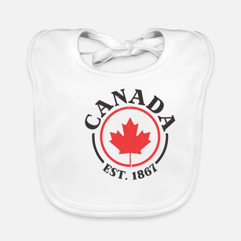 Canada Feuille d’érable Canada 1867 Idée cadeau Bavoir bio Bébé