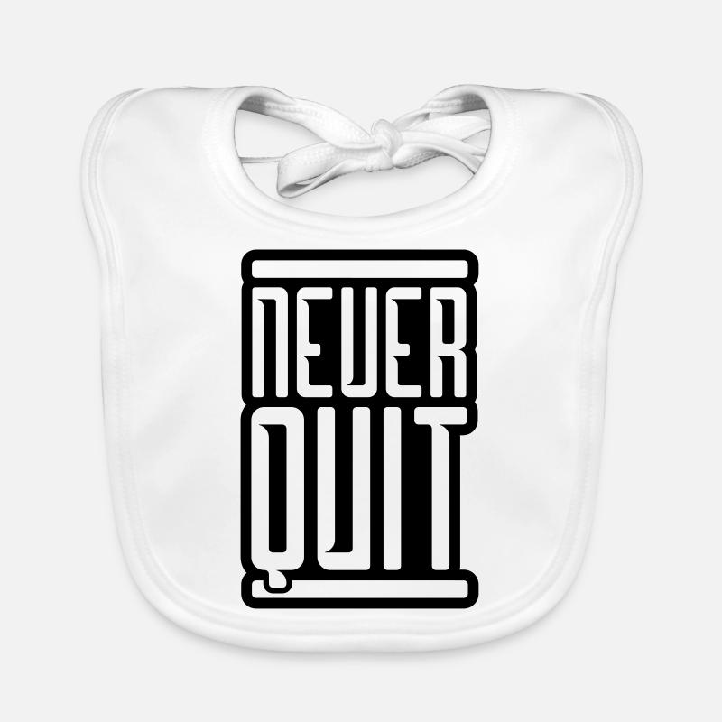 logo never quit sport red bar winner winner Organic Baby Bibs