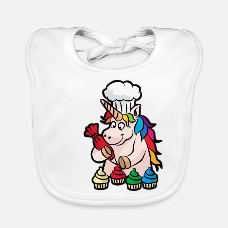 Unicorn Cupcake Baker Baking Baked Goods Organic Baby Bibs