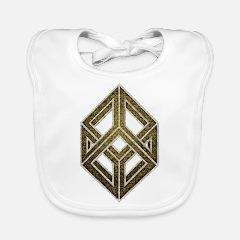 Optical illusion, cube, geometry, mathematics Organic Baby Bibs