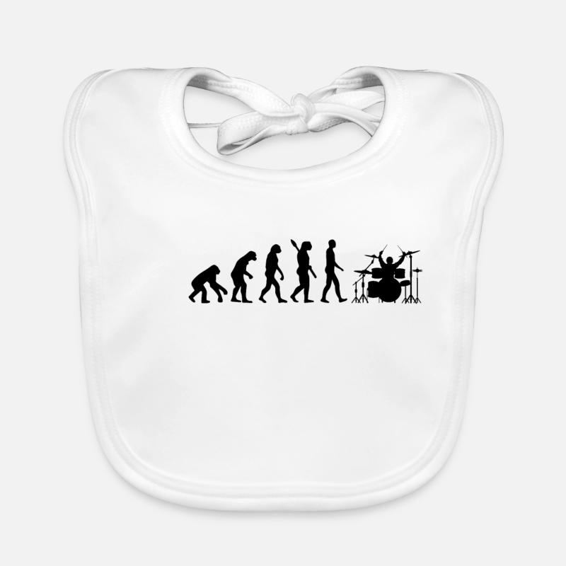 Drummer Schlagzeug Evolution Schlagzeuger Geschenk Baby Bio-Lätzchen