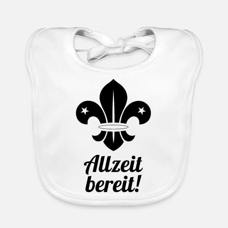 Scout / Scouting / Pfadfinder / Pfadfinderin - Baby Bio-Lätzchen - Weiß
