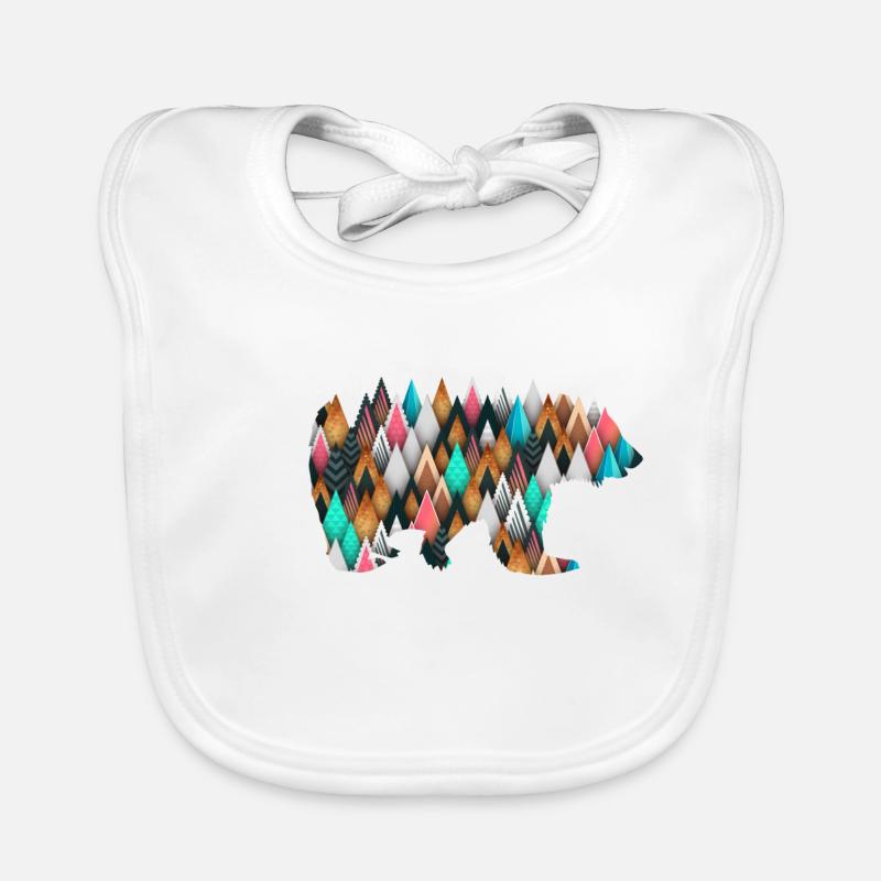 Triangles géométriques Bear Wilderness Bavoir bio Bébé