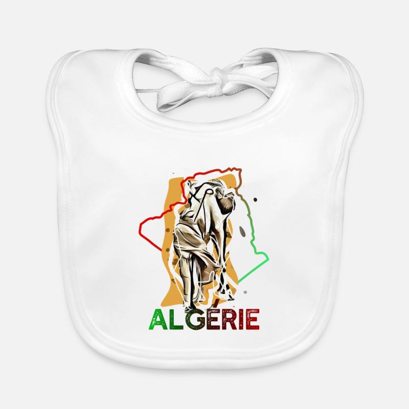 Algérie - Bavoir bio Bébé - blanc