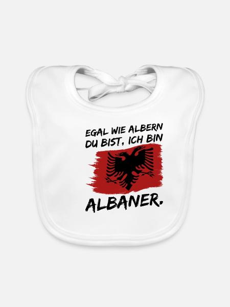 Albanien - Baby Bio-Lätzchen - Weiß - Vorne