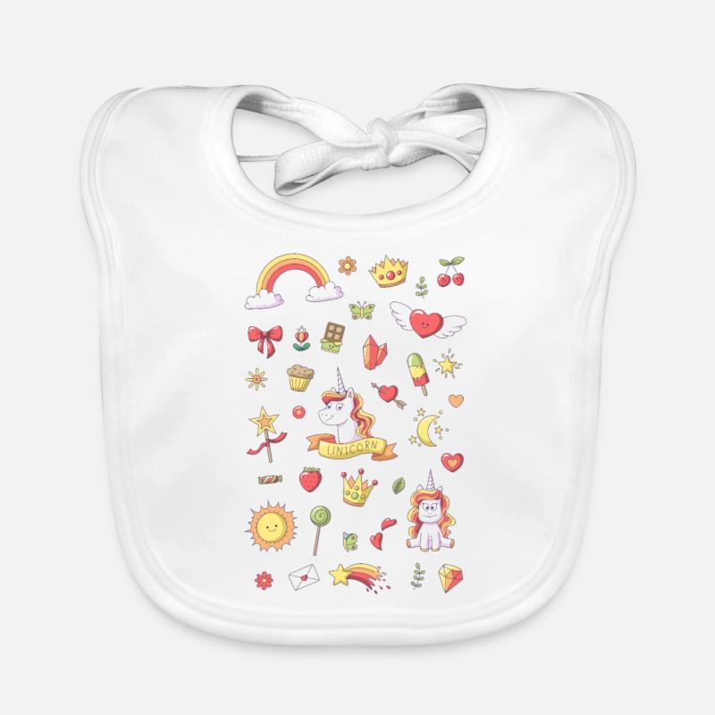 Einhorn Set Hochformat Baby Bio-Lätzchen