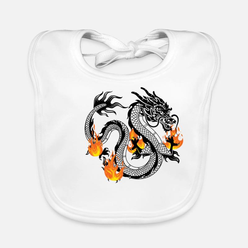 Dragon Dragons Conception dragon - Bavoir bio Bébé - blanc