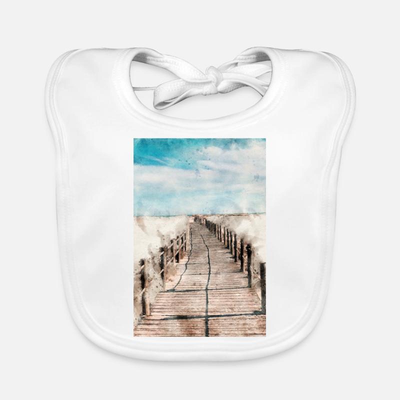 Affiche plage Bavoir bio Bébé