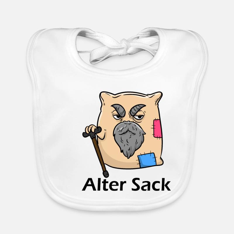 Old Sack Ironic Sarcasm Funny Organic Baby Bibs