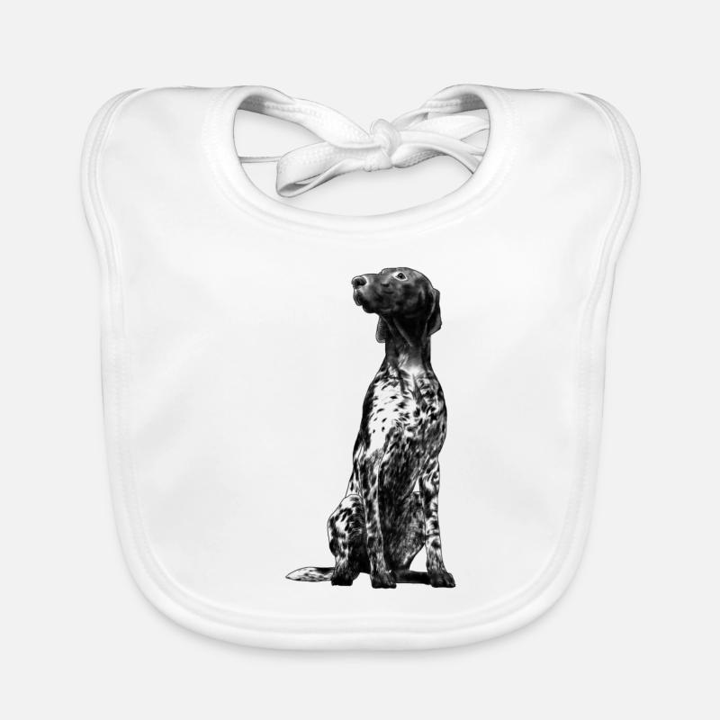 Sitting German Shorthaired Pointer Dog Organic Baby Bibs