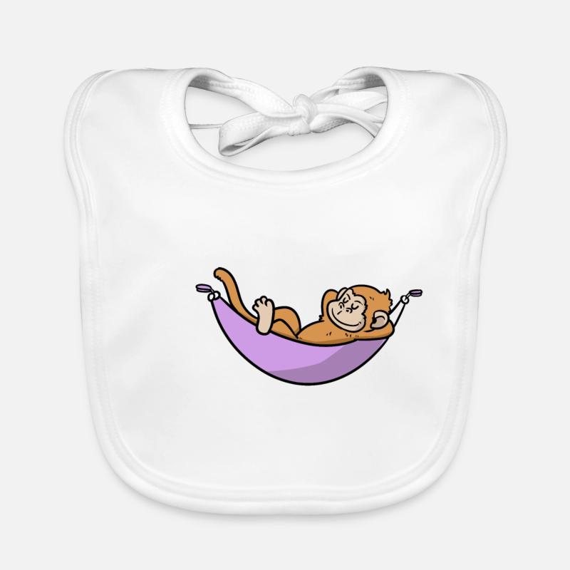 Singe drôle sur hamac en vacances Bavoir bio Bébé