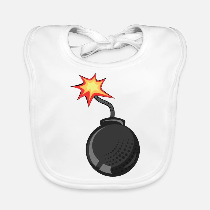 bomb meche drawing flame Organic Baby Bibs