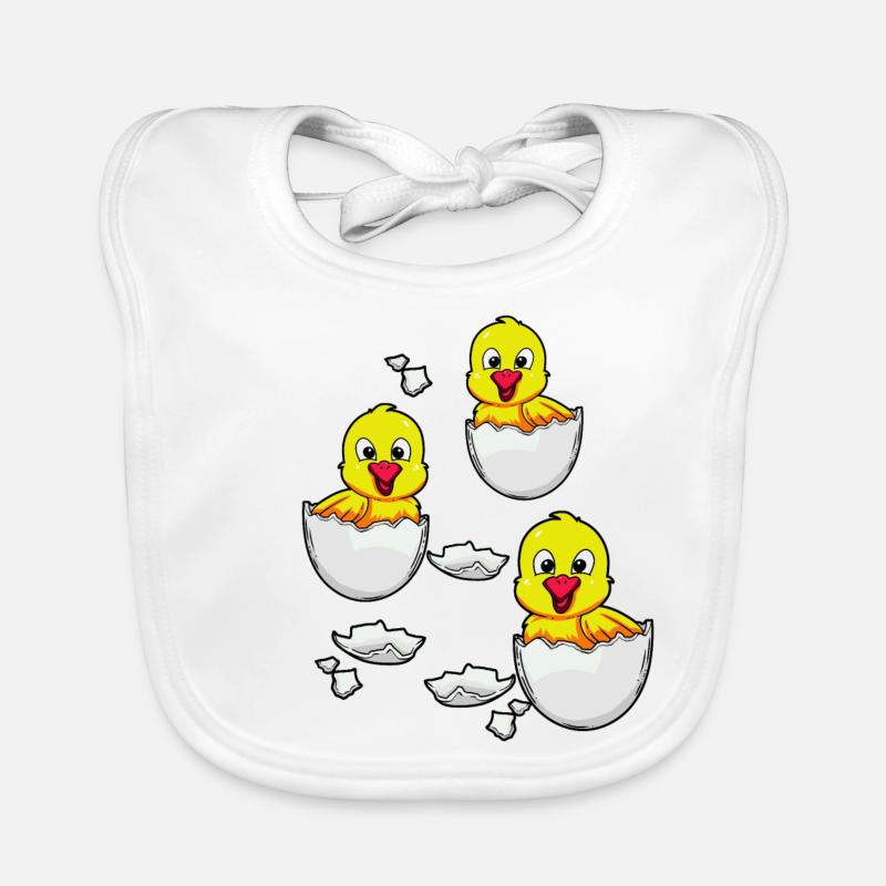 Eggshell chick Easter chicken farm egg Organic Baby Bibs