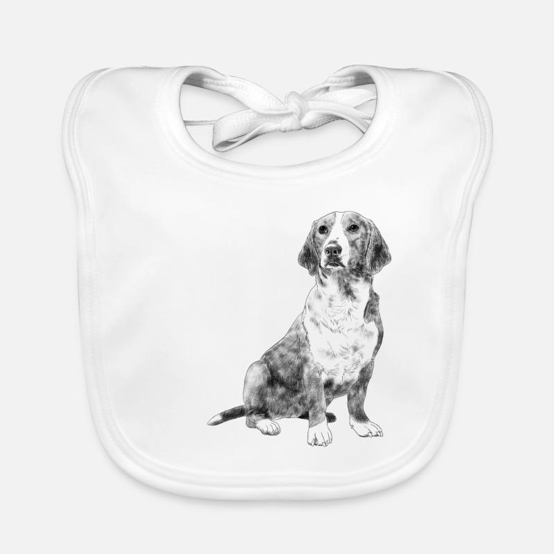 Sitzender Westfälische Dachsbracke Hund Baby Bio-Lätzchen