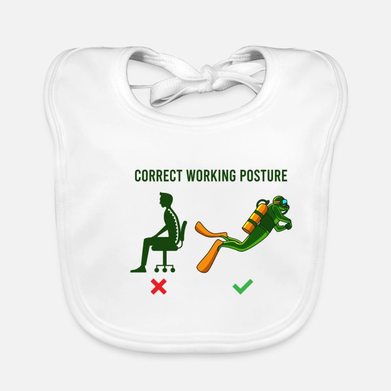 Bonne posture de travail Plongée Bureau Plongée Bavoir bio Bébé