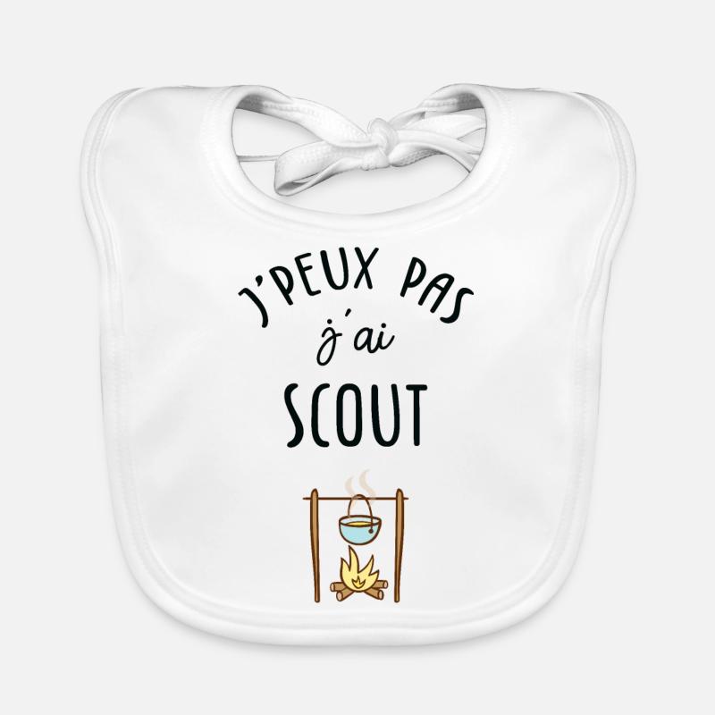 J'peux pas j'ai scout - Bavoir bio Bébé - blanc